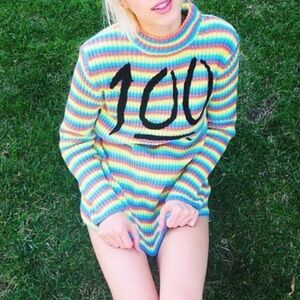 UNIF rainbow knit sweater 💯